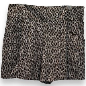 Ann Taylor LOFT Size 10 Black/White Tile Print-Polyester-Side Zip Shorts NWOT